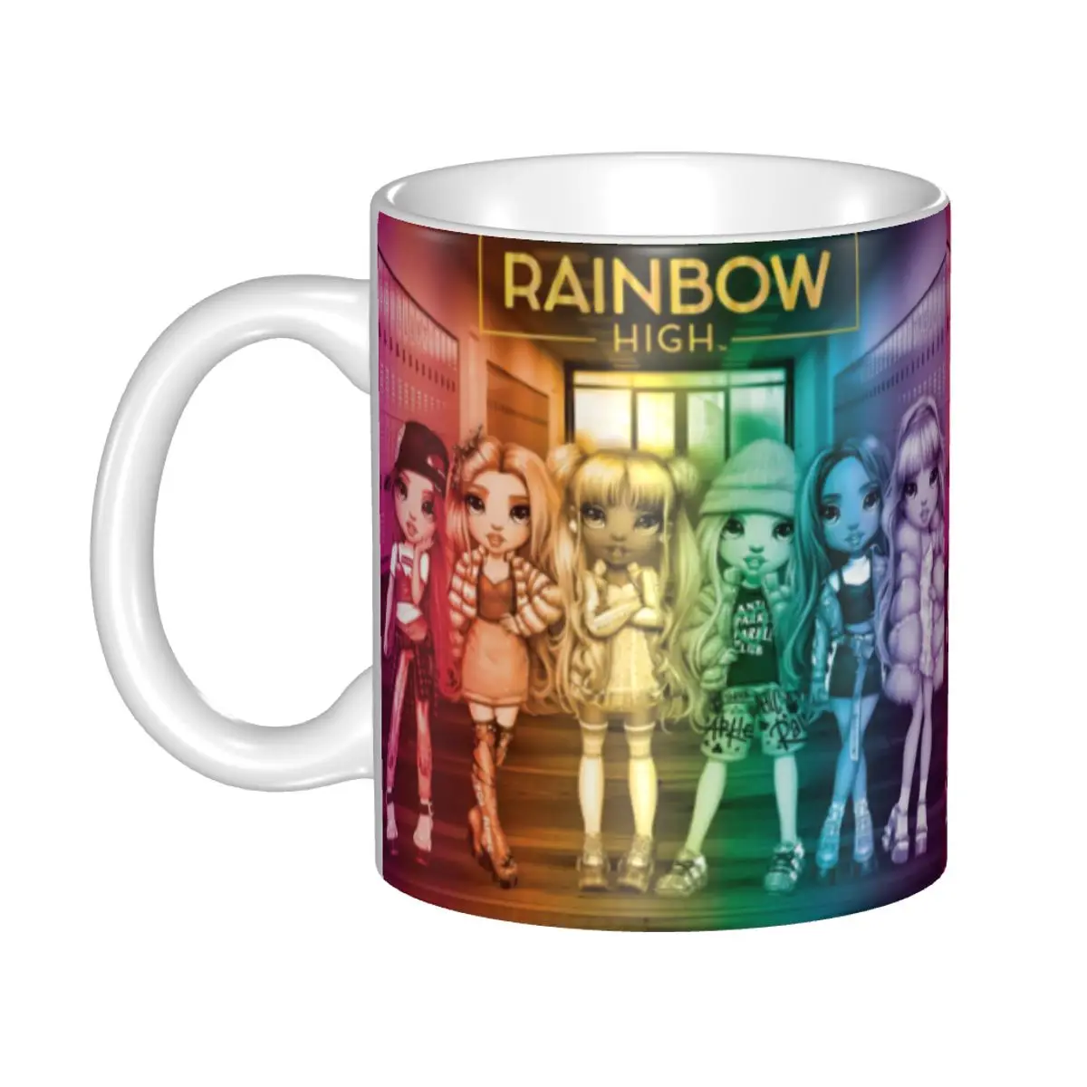 

Customized Rainbow High Coffee Mugs DIY Cartoon Animation Ceramic Tea Milk Cups