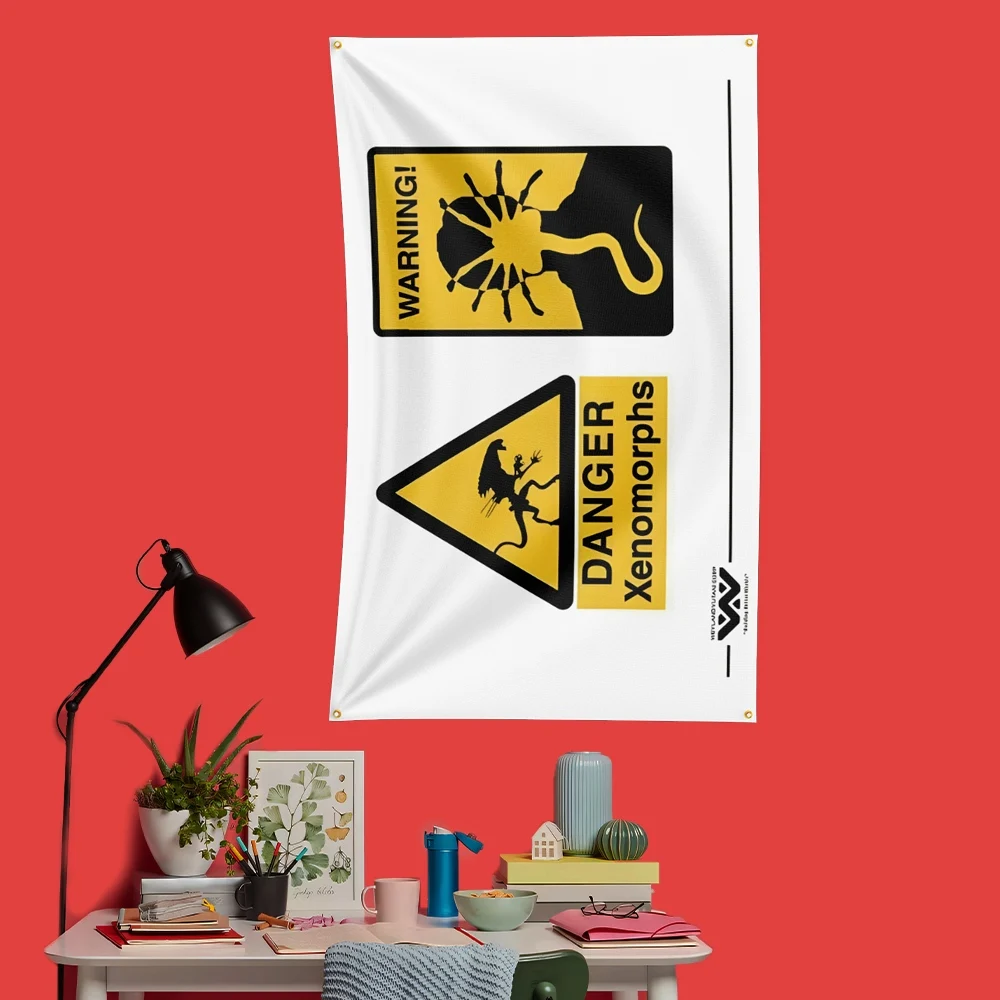Alien Inspired Flag 3x5 FT 90x150cm Polyester Decorative Banner Tapestry For Fans Bedroom Wall Decoration