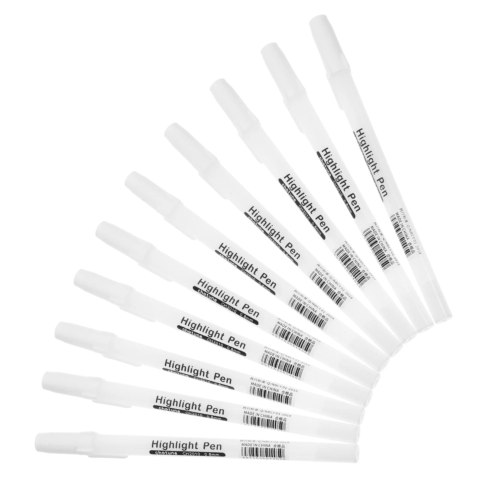 10 قطعة علامات بيضاء للورق الأسود أقلام رسم ذات طرف رفيع للكتابة السلسة للفنانين كحل كرت هدية بألوان معدنية