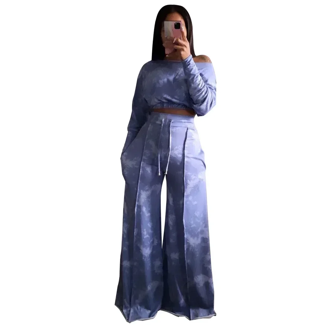 2024 الخريف 2 قطعة الملابس الأفريقية للنساء الأفريقية طويلة الأكمام طباعة أعلى بانت مطابقة مجموعات Dashiki الملابس الأفريقية S-3XL