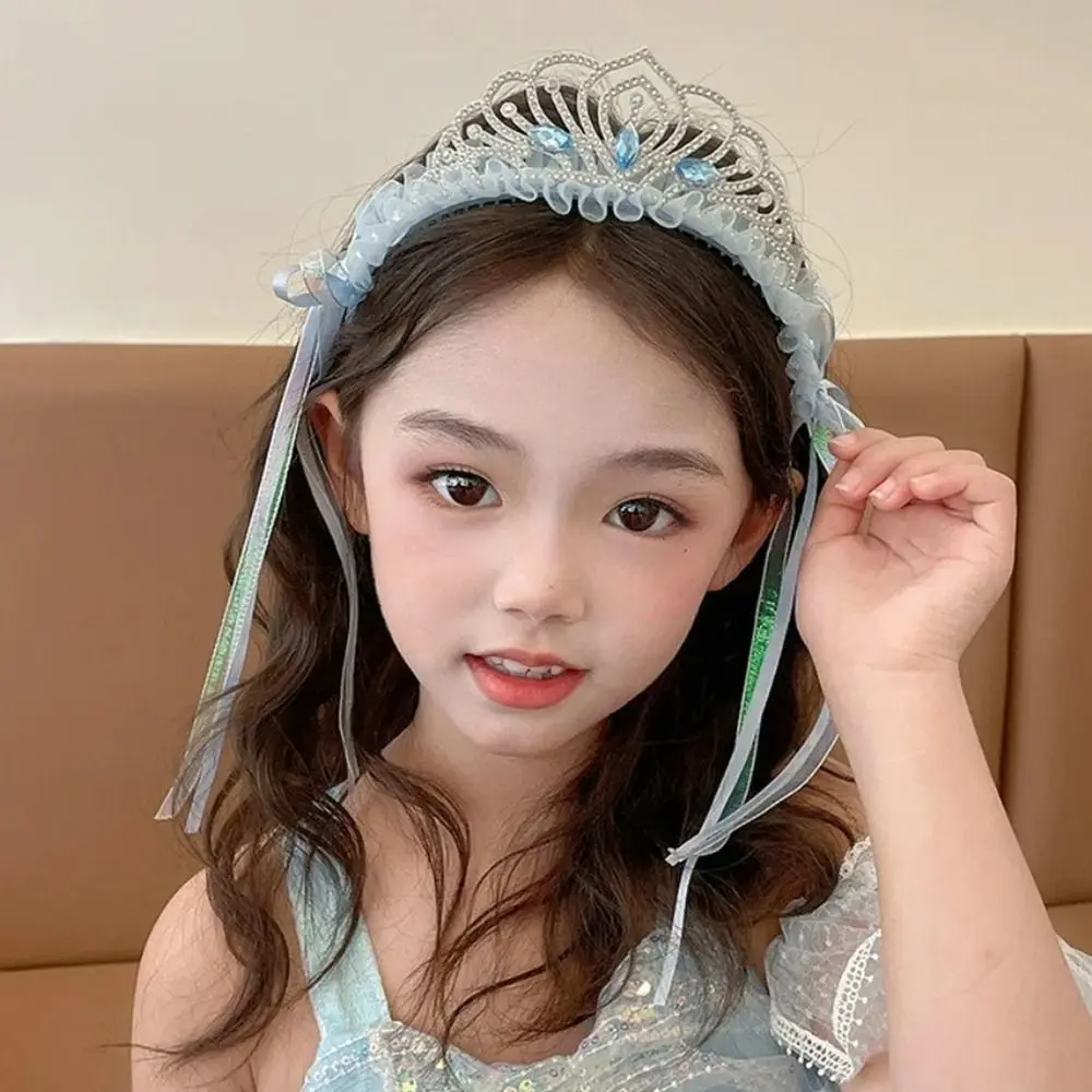 Royal Blue Princess Crown Brilliance Photography Accessories Rhinestone Headband Girl Hair Clip - view 3