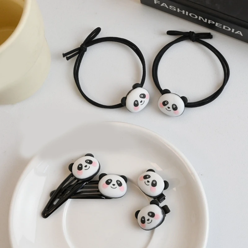 Mini Panda Panda Hair Tie Accessories Sweet Funny Hairpin Women Girls Flat Clips Hairpin Girls Head Ornaments D5QB