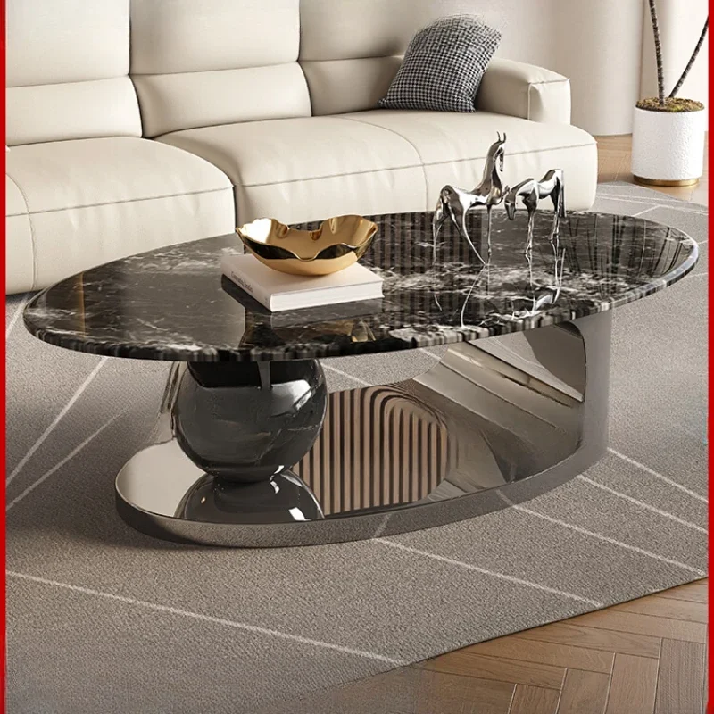 Italian Style Light Luxury Microlite Single Coffee Table Combination Furniture Simple Modern Living Room Small Apartment