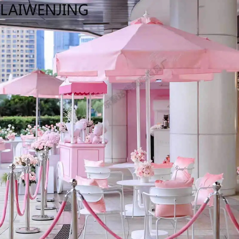 

SGF pink clothing brand flash decoration outdoor sunshade umbrella