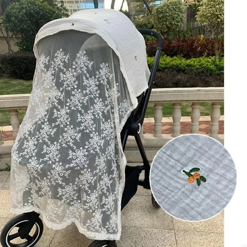 l38e-baby-stroller-cover-gauze-sunshade-windshield-sunscreen-curtain-breathable-mesh-mosquitoes-net