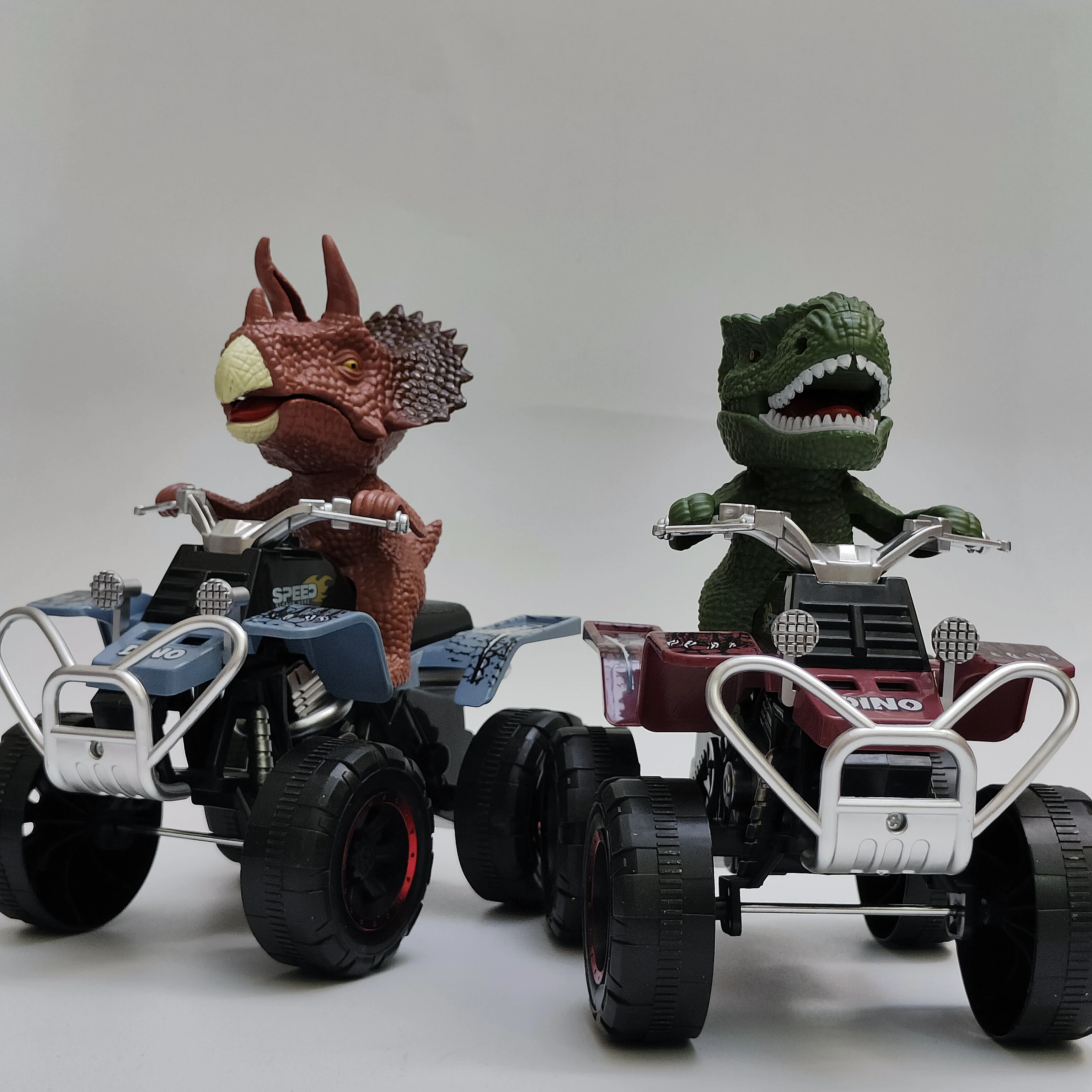 Duurzaam Tyrannosaurus Rex dinosaurus terreinwagenspeelgoed, handmatig push-pull traagheidsactie, geen batterijen nodig, coole traagheid