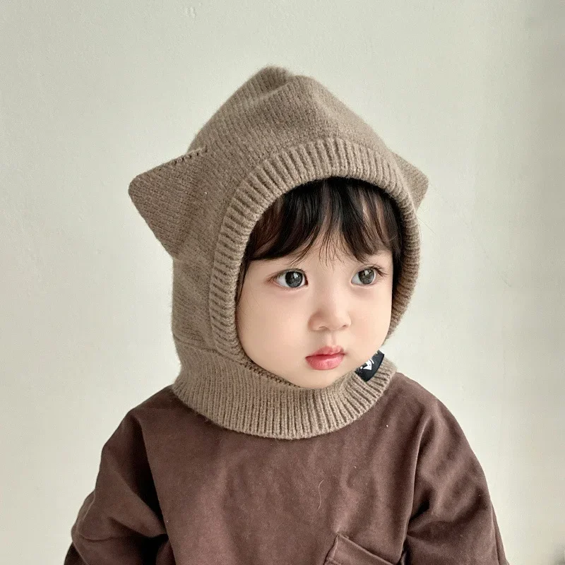 Children's Hats, Necks, Autumn and Winter Warm Neck Caps, Male and Female Baby Wool Knit Caps, Warm and Windproof