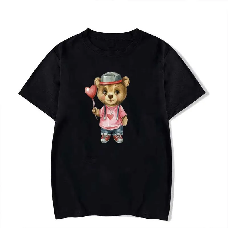 Sweetheart Bear Tee: Heart Balloon, Cute Style, Lovely Vibe T - Shirt