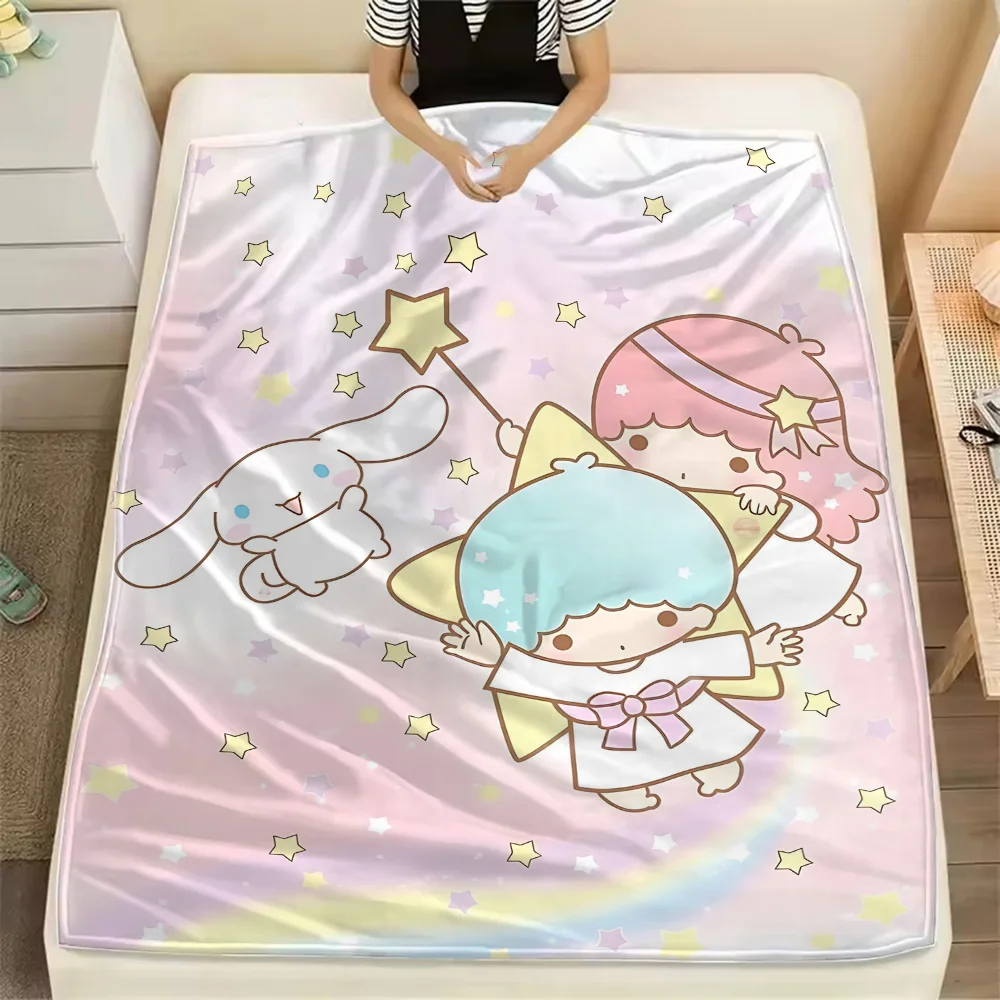 Sanrio Little Twin Stars Throw Blanket Bed Blankets and Throws Plaid Hysteric Mini Dandys World Home Blankets for Winter Luxury