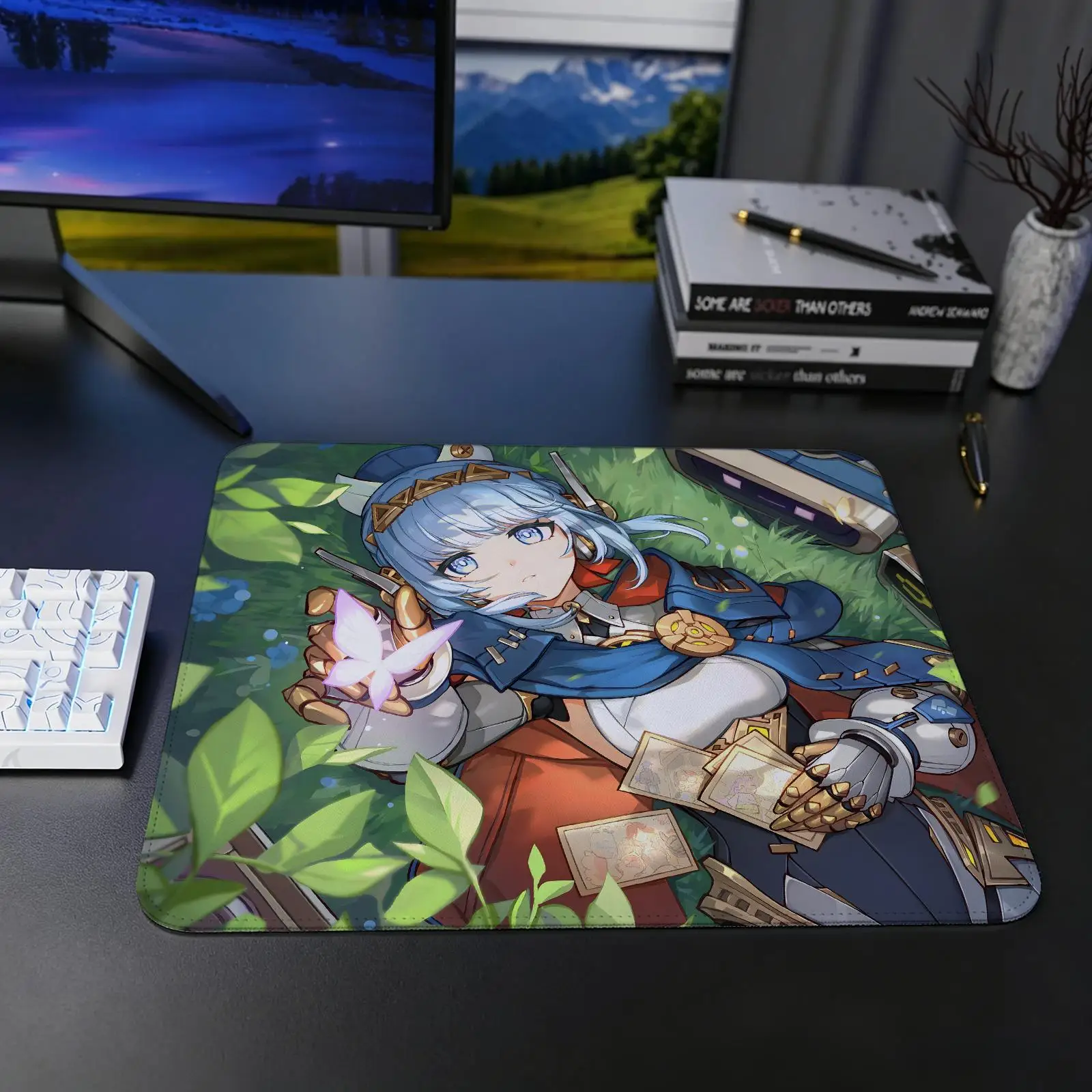genshin impact Ineffa Mouse Pad Regular gaming mouse pad S/M/L size Office mouse pad Laptop desk mat Stitched edge mouse pad