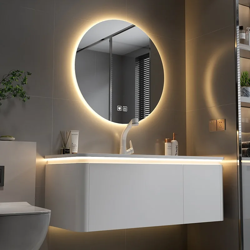 

Intelligence Mirror Bathroom Cabinet Toilet Table Combination Sets Storage Bathroom Cabinet Designs Light Mobile Bagno Furniture
