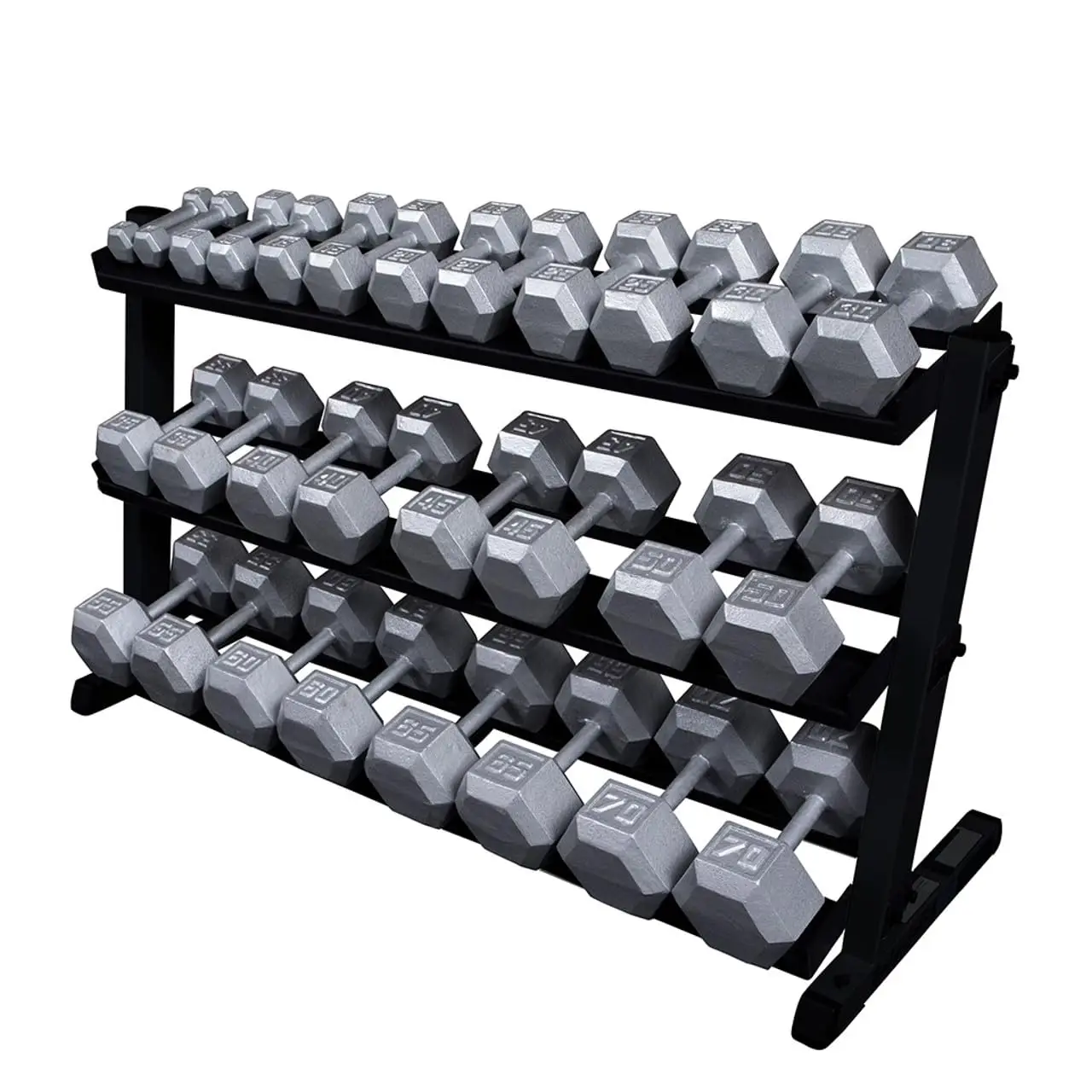 (GDR60B) 2-Tier Dumbbell Rack Stand Only, Heavy-Duty Dumbell Weight Storage Racks for Hand Weights, Home Gym, Customized