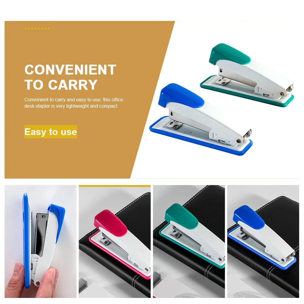 2 Pcs Indoor Stapler Office Small Stainless Steel Paper School Book Stapling Tool