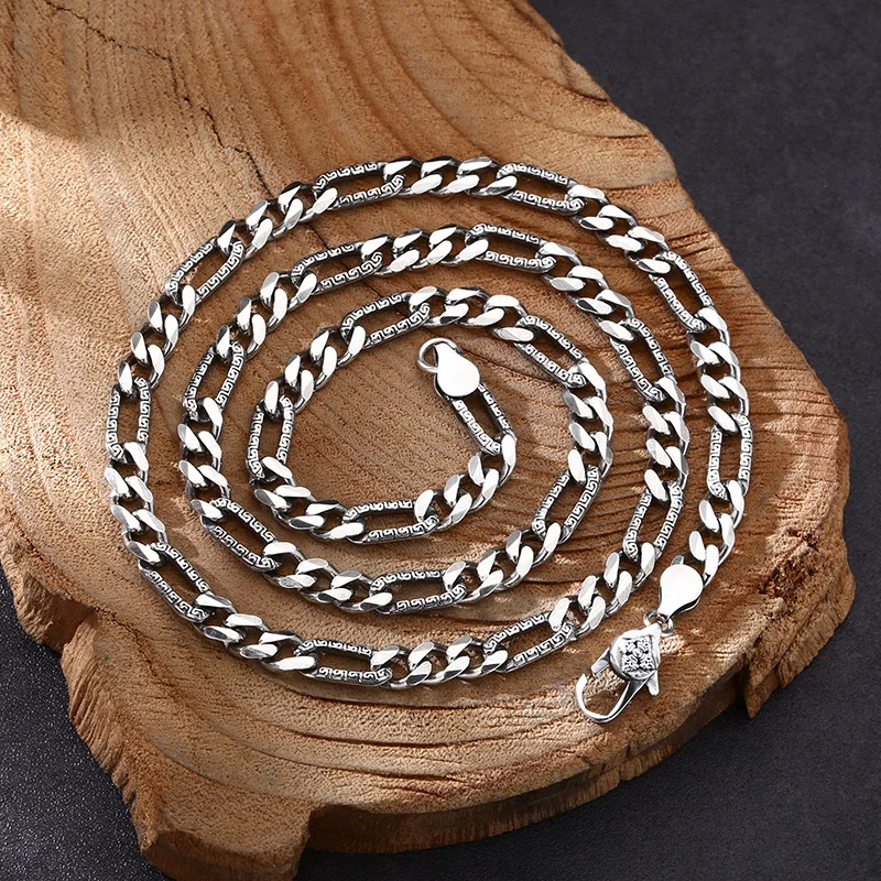 s925 sterling silver necklace personality Vajra stitching necklace necklace men and women same style trendy unique ornament