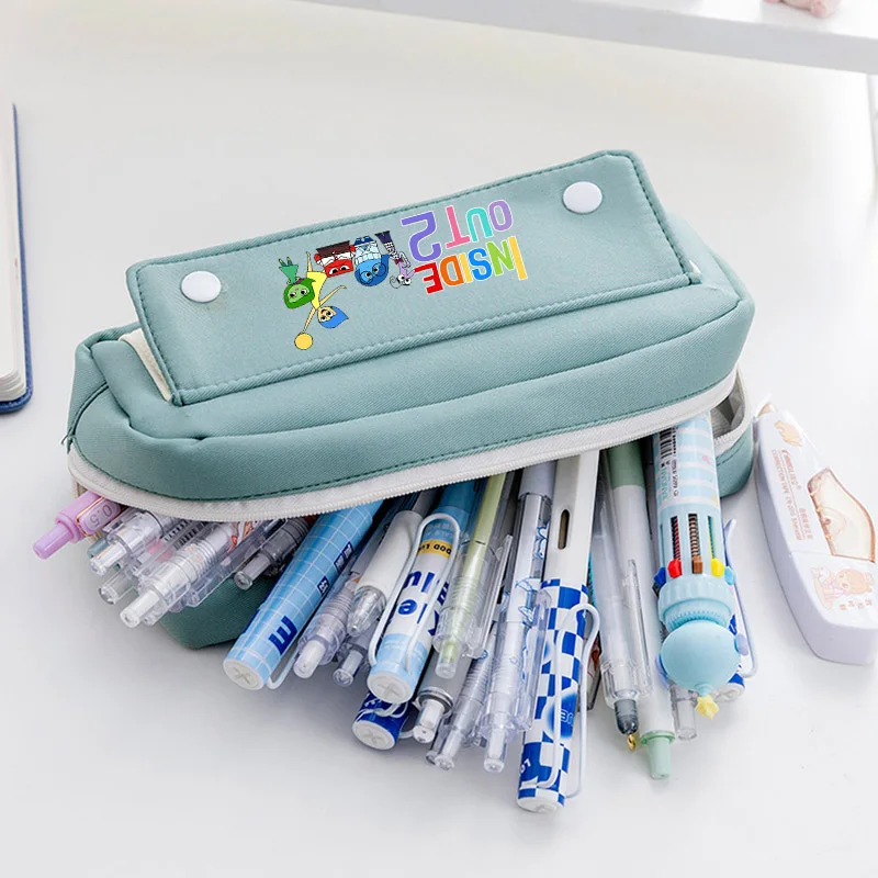 Inside Out 2 Pencil Case Disney Cartoon Student Stationery Bag Anger Sadness Anxiety Large Capacity Pen Pouch School Supplies