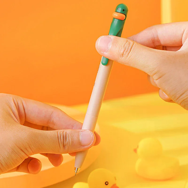 4pcs Writing Pen, Cute And Funny Styling Pen Creative Rotating Gel Pen Chicken Pressing Gel Pen 0.5mm Black Office Supplies