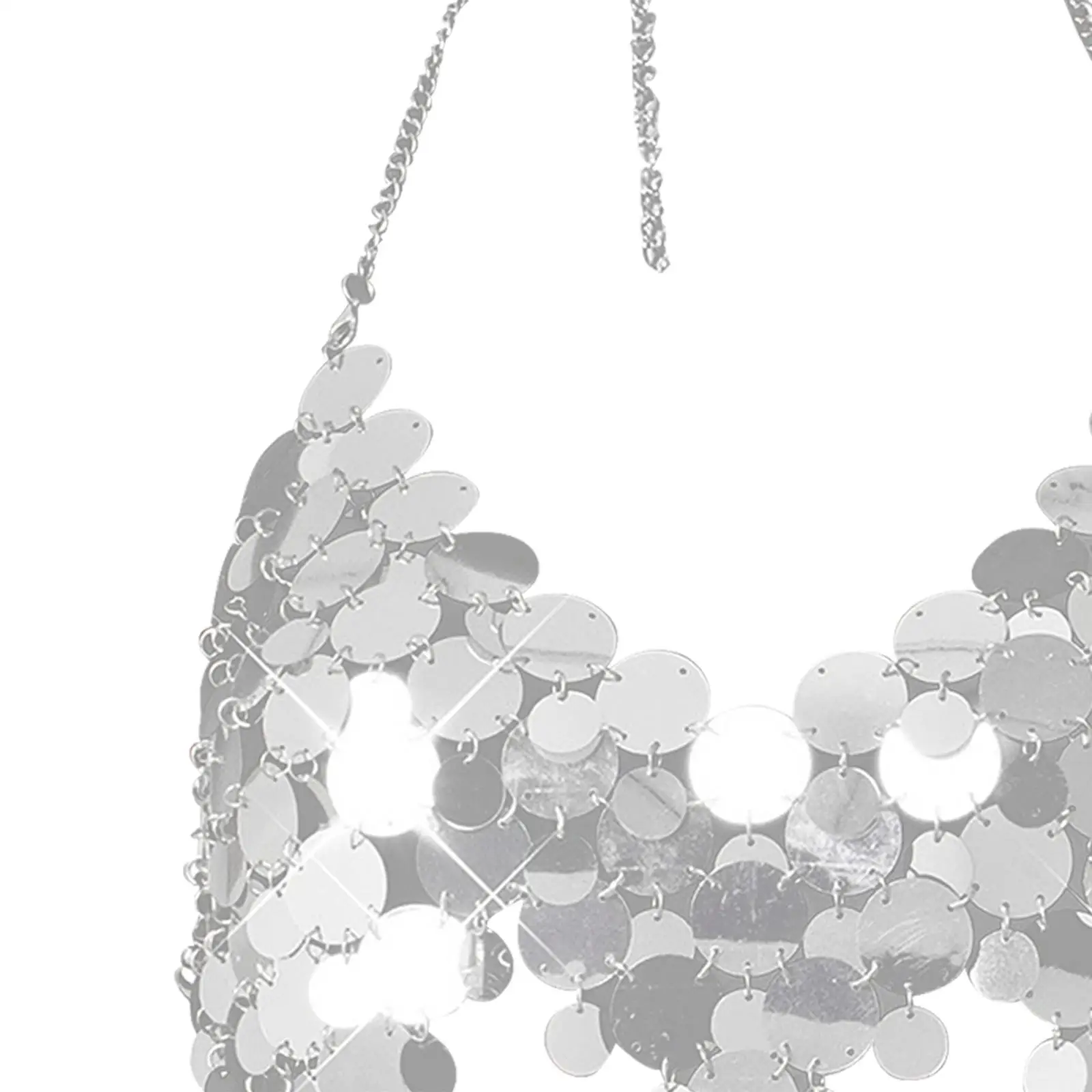 Sequin Tank Top Sleeveless Backless Glitter Bra Tops for Summer Beach
