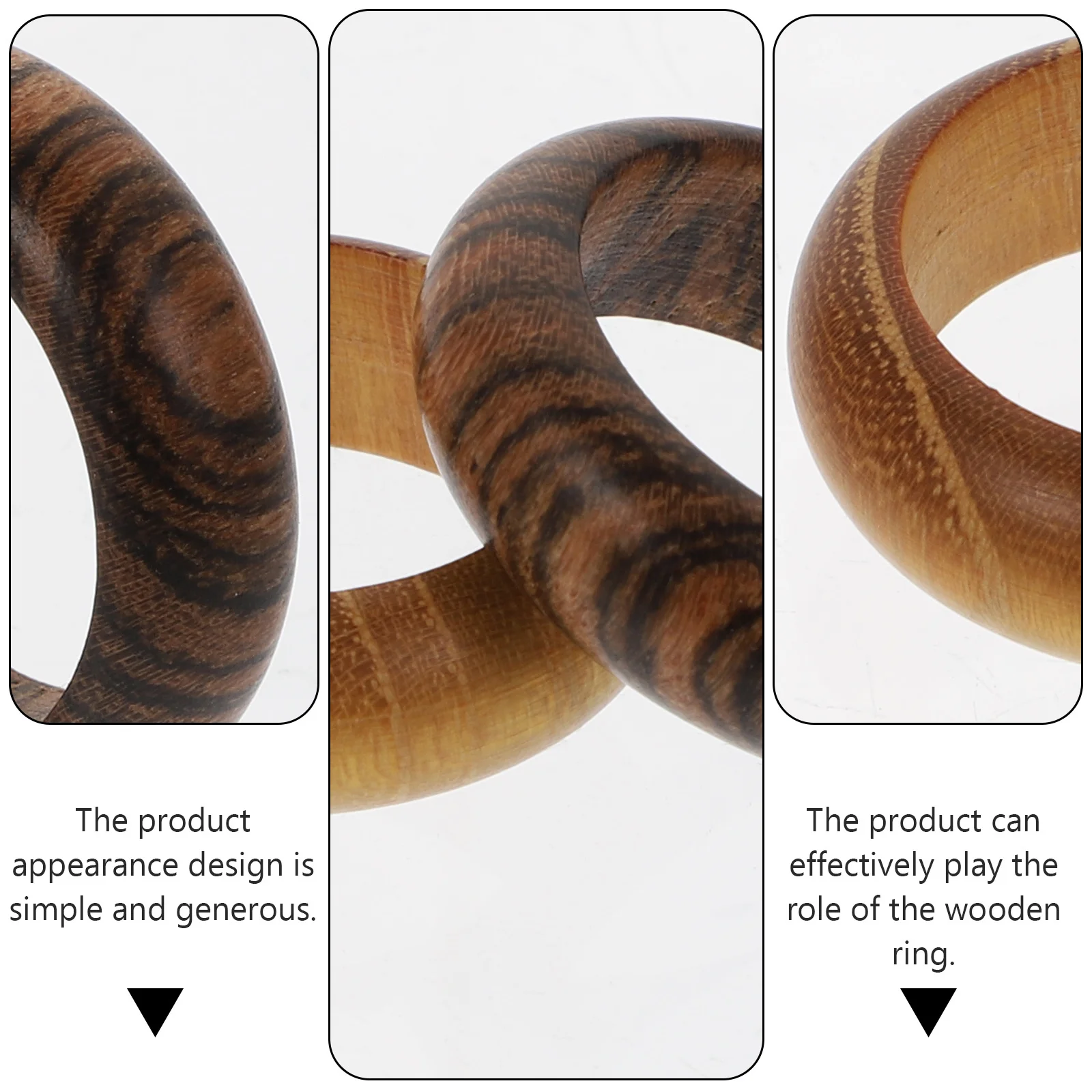 

2Pcs Wooden Finger Rings Simple Retro Design Comfortable Fit All-Matched Personality Ring for Casual Chic Jewelry Lovers