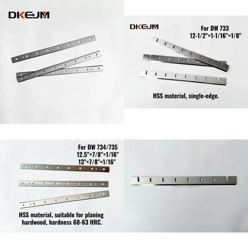 Servicios de Dibujo Personalizado, Cuchillas de Cepilladora Industriales de Doble Filo HSS para DW735 DW734 DW733 13" 12.5" 12-1/2", Tamaño Personalizado