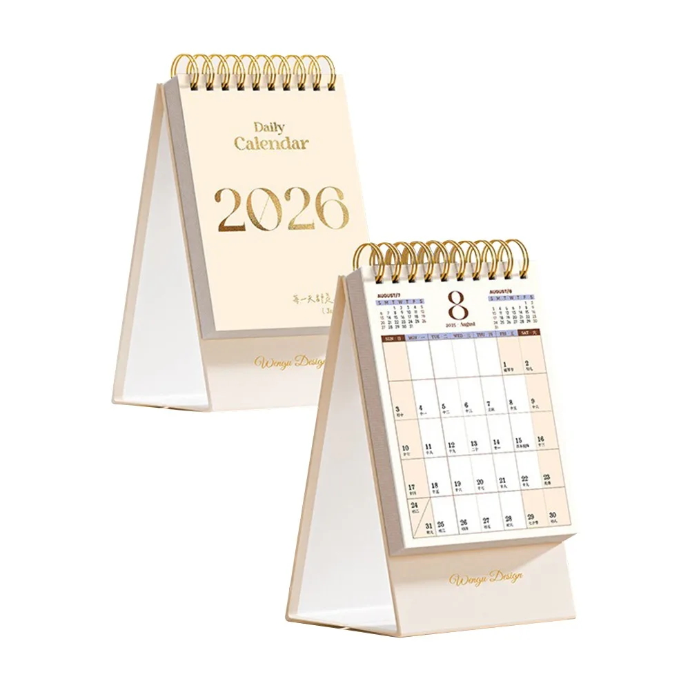 

Простой стиль 2026, настольный бумажный календарь, ежегодный многофункциональный планировщик, планировщик, домашний декор, блокнот, органайзер для повестки дня