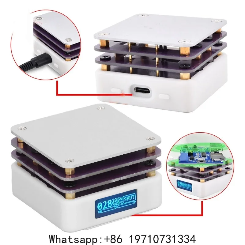 Welder Hot Plate USB Type C Interface Preheat Smart Enough Effective Heating Area Thermostat Chip Welding Station for PCB SMD