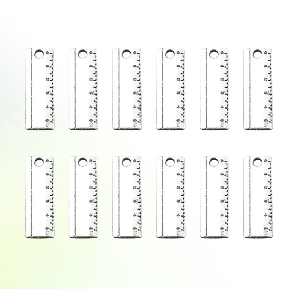 60 個ミニ合金定規ペンダントチャームユニークな DIY ジュエリー作成アクセサリーネックレスブレスレットブレスレット携帯電話チャーム