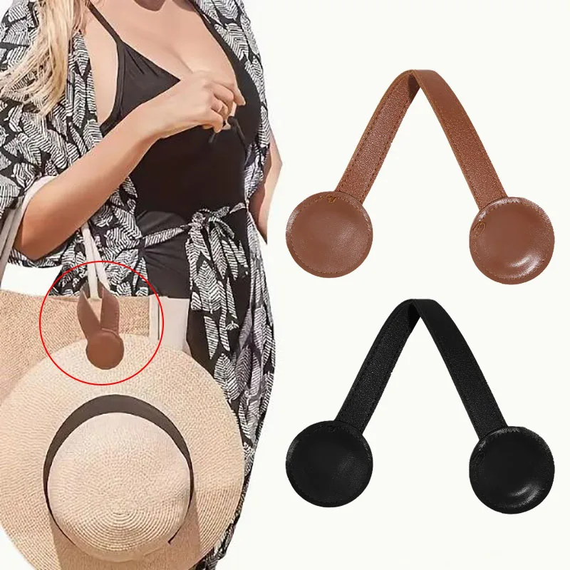 

Зажим для шляпы из искусственной кожи - портативная настенная вешалка для сумок для шляп, безопасная магнитная завязка, прочный, стильный дизайн для сумок