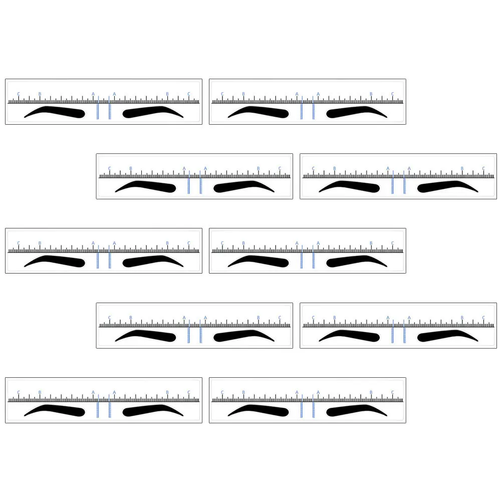 50 szt. Szablonów do pozycjonowania brwi, precyzyjne narzędzie do modelowania brwi, profesjonalna linijka do pomiaru i rysowania brwi
