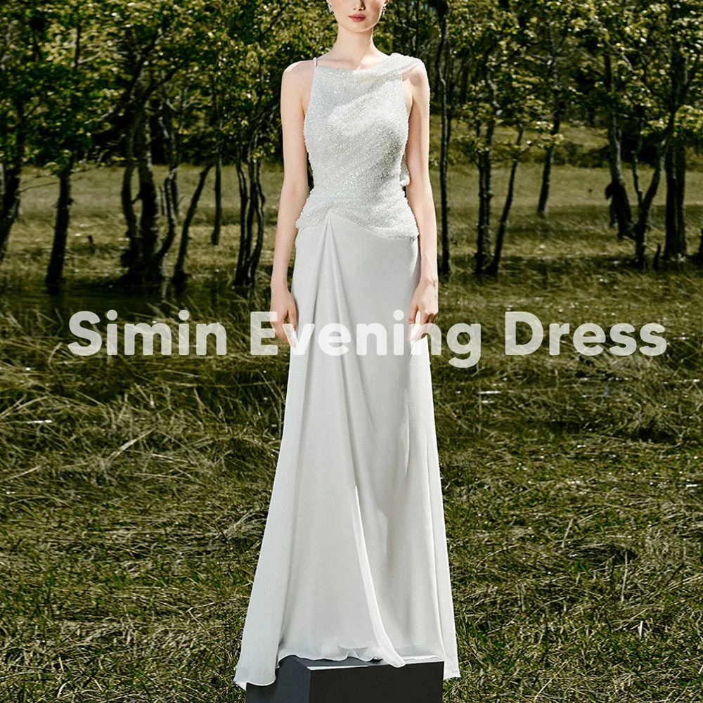 

Simin Women's Customized Backless Sequins Mermaid Evening Dresses With Sleeveless Floor-Length Formal Elegant Party Dresses 2025