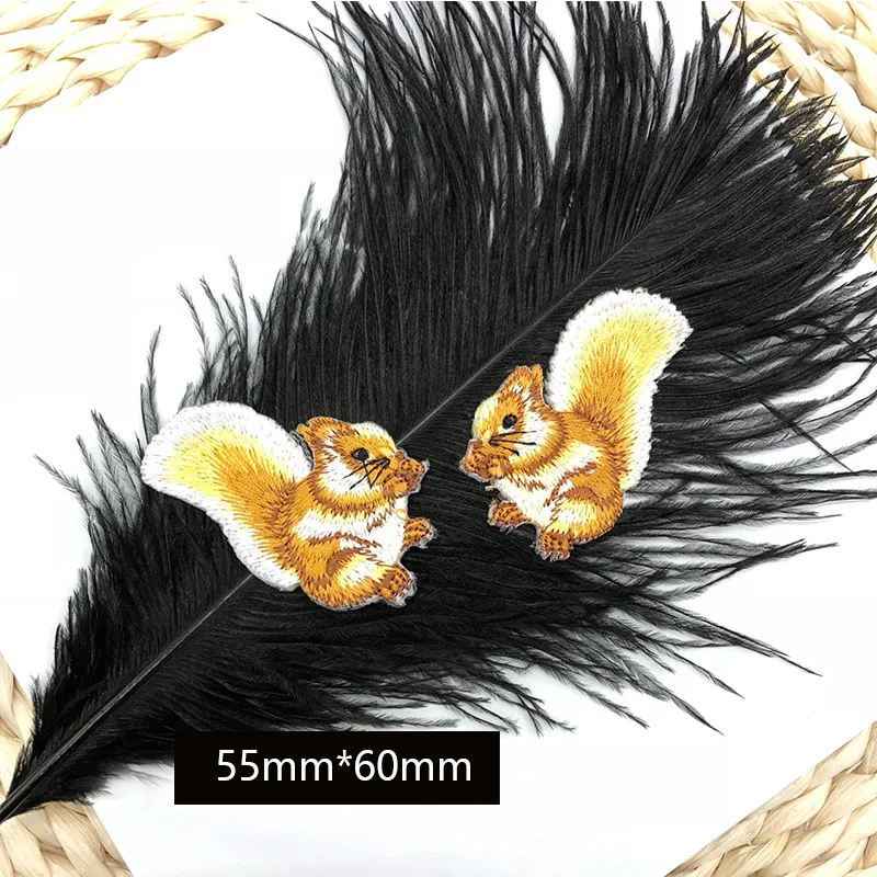 Fox Squirrel Iron Patches For Clothing Kids Embroidery Appliques Parches Termoadhesivos Para Ropat DIY Sweing Accesorios Set