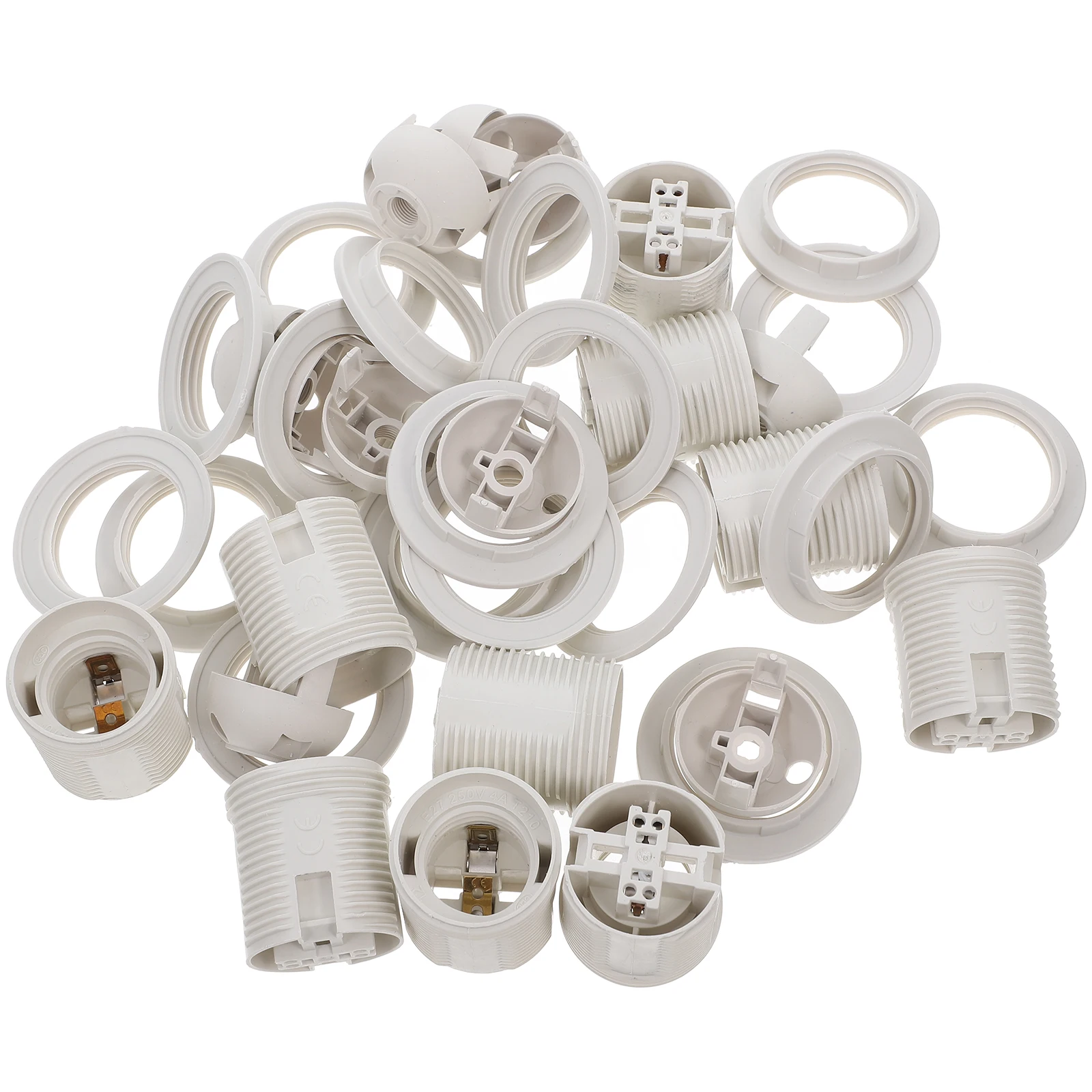 

10pcs Screw Lamp Holder Ceramic Light Socket White Waterproof Garden Closet Ceiling Fixture Bulb Base Pull Chain Keyless Clip