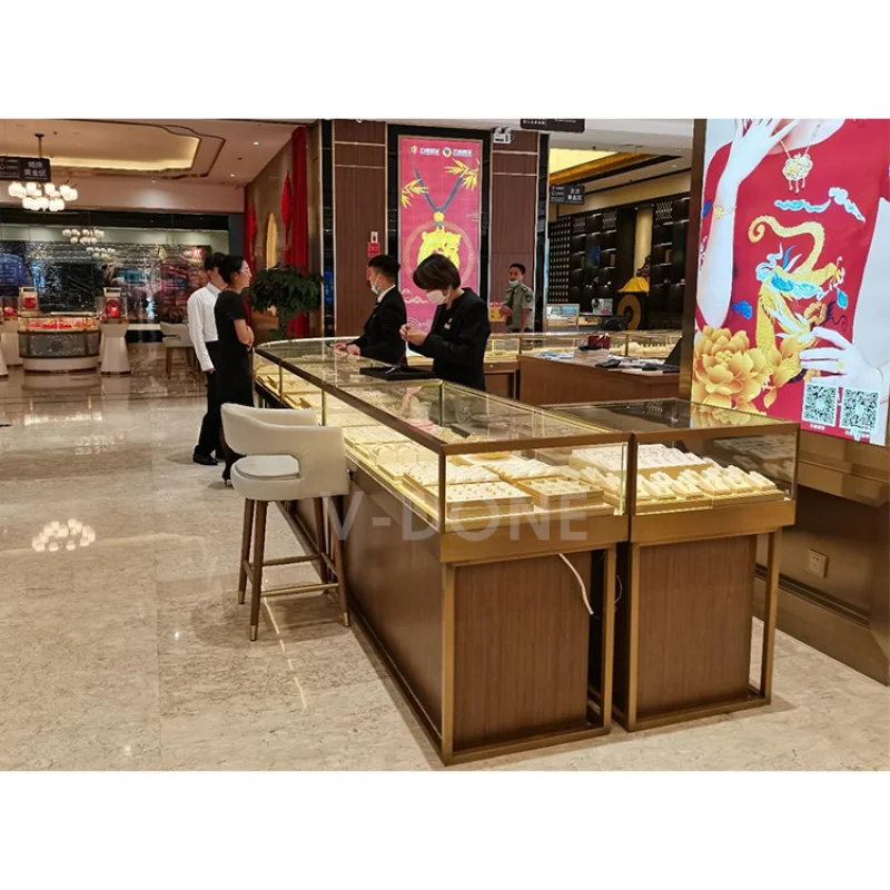 

Customize.Hight End Whole Store Customization 3D Design Glass Vitrine Showcase Jewelry Store and Counter