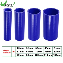 UXCELL 38 mm 51 mm 83 mm 95 mm 114 mm ID 152 mm lengte 4-laags versterkte hoge temperatuur rechte koppeling siliconen verloopslang blauw