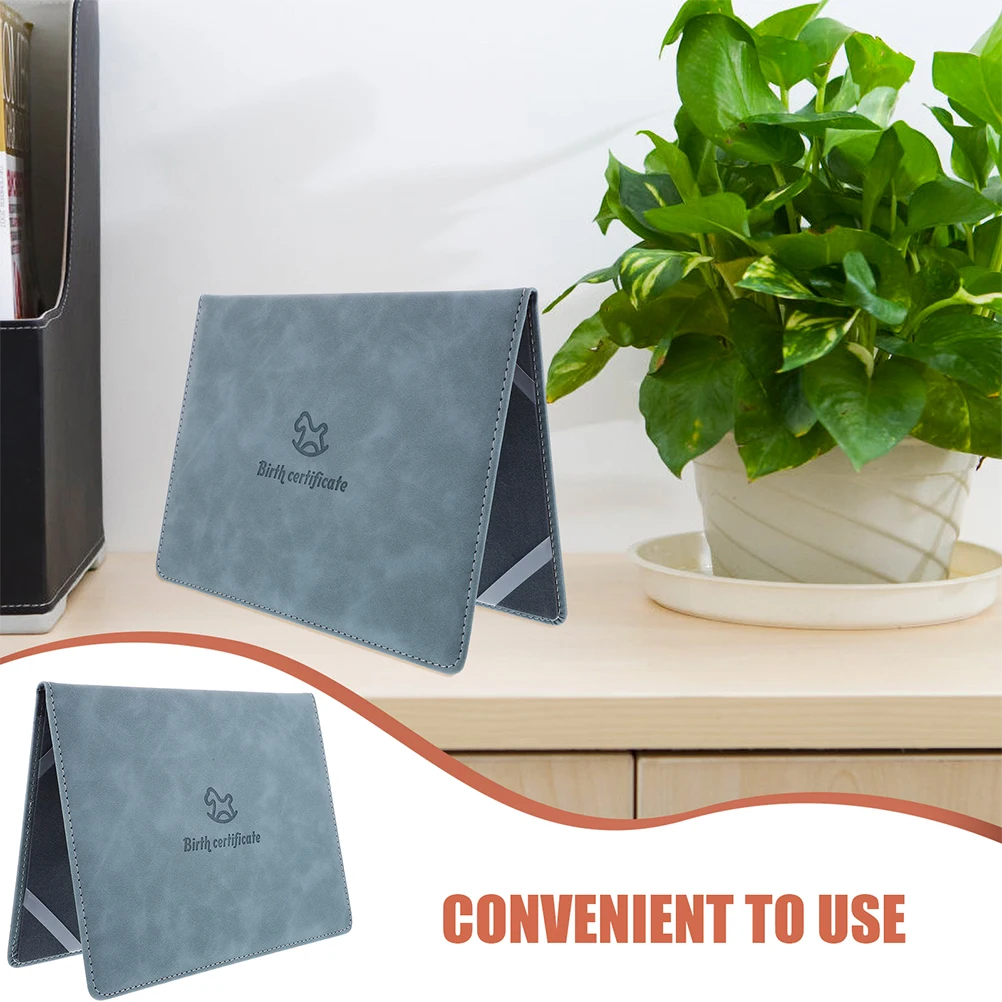 

2 Pcs Birth Certificate Cover Holder Cartoon Boys Case Folders Protector Newborn Artificial Portable Lightweight