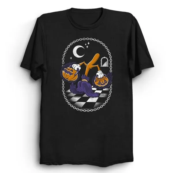 Witches Broomstick Occult T Shirt Goth Aesthetic Design Halloween Pumpkin Sorcerer's Apprentice