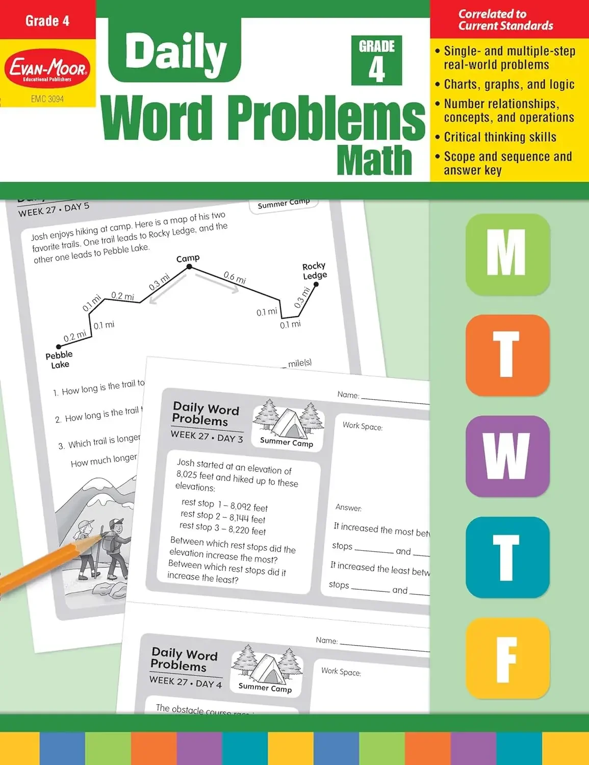 Evan-Moor Daily Word Problems, Grade 4 Workbook,aged 8 9 10 11, English book 9781629388588