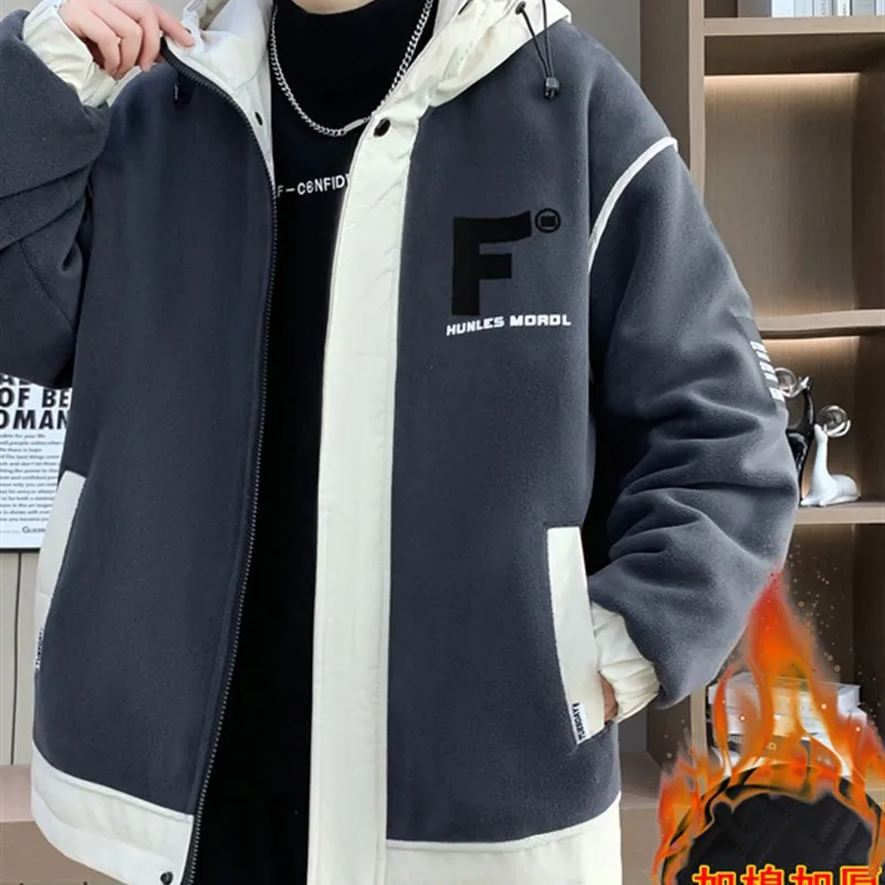 

Мужская осенне-зимняя куртка с капюшоном из полиэфирного волокна с внутренним наполнением, молодежная модная рабочая одежда, длинное све, теплое пальто