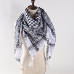 Arab Jacquard Pattern Adult Religious Scarf Hiphop Keffiyeh Headscarf Adjustable Turban Multi-Purpose Headscarf Hot Sale