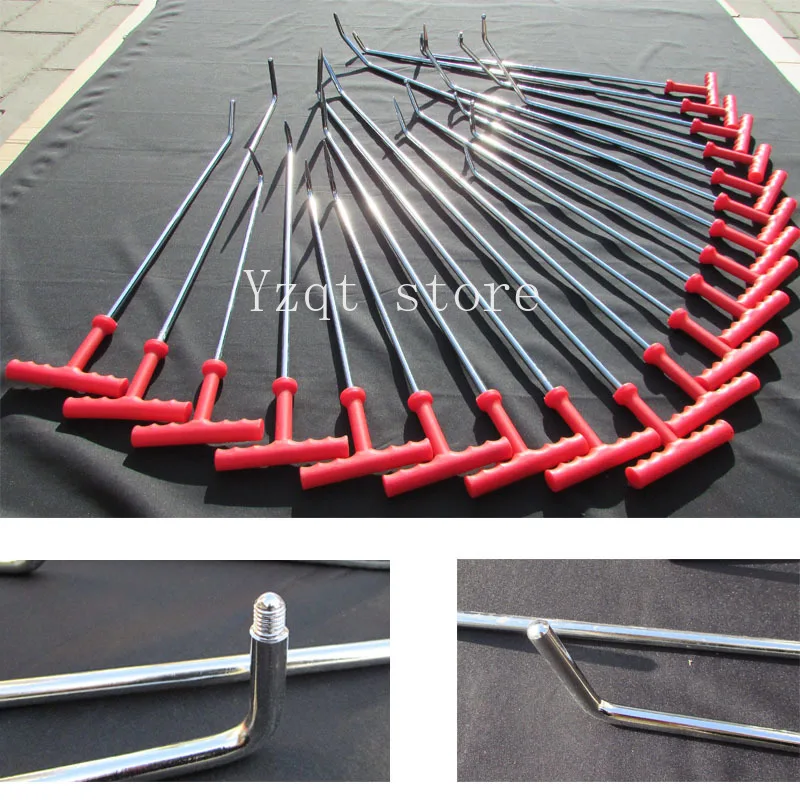 Car dent repair tool Pit paint-free manganese steel rod dent hook concave and convex lever top hook stick suction pit