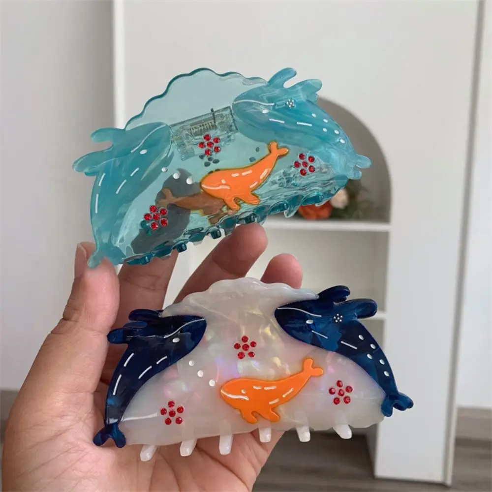 

Sweet Hair Clip Ocean Fish Hair Grab Hairpin Shark Clip Blue Whale Hair Claw Geometry Headwear Acetic Acid Shark Clip Female