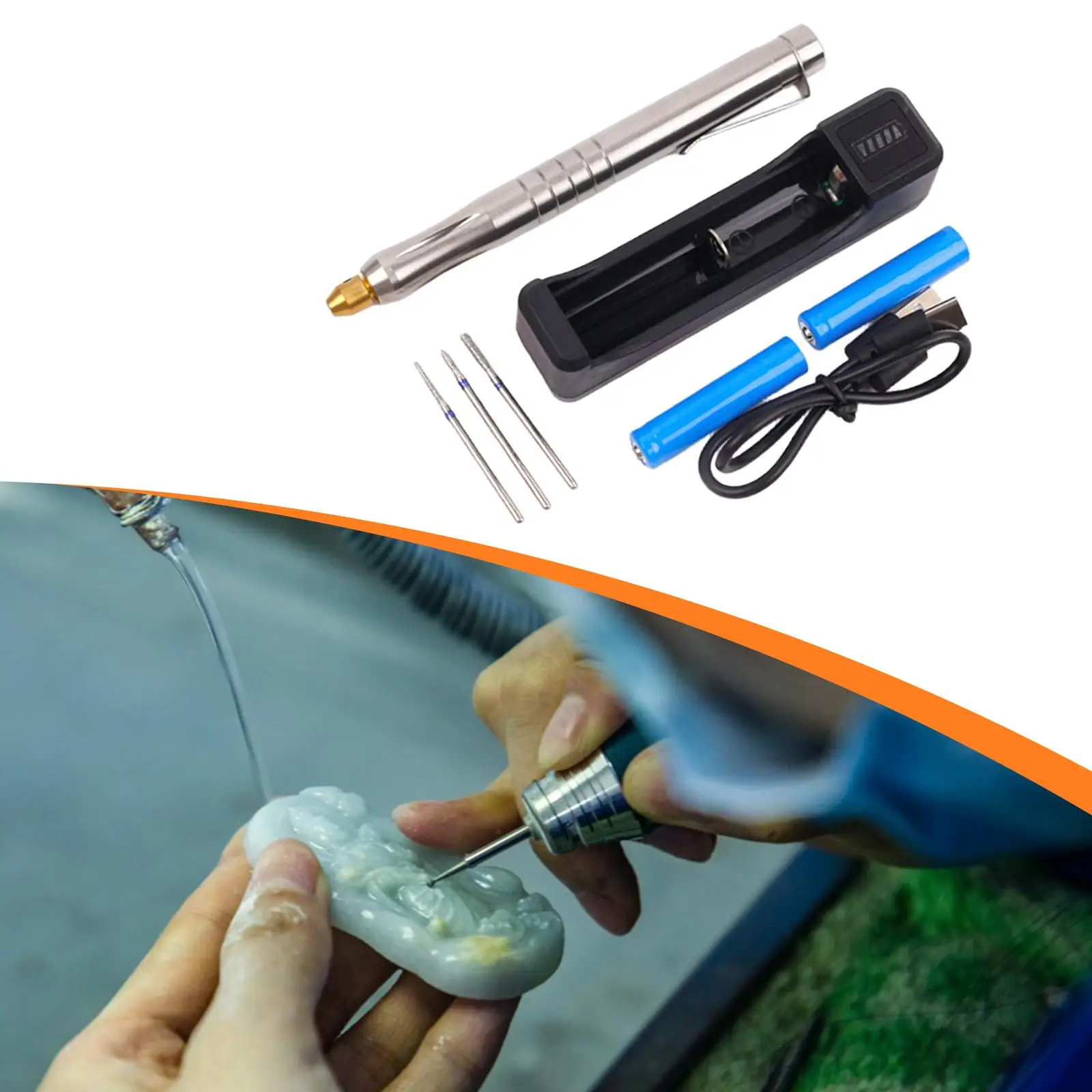 

Mini Engraving Pen Etcher Lightweight Rechargeable Compact Versatile Cordless Electric Engraver for Wood Glass DIY Crafts