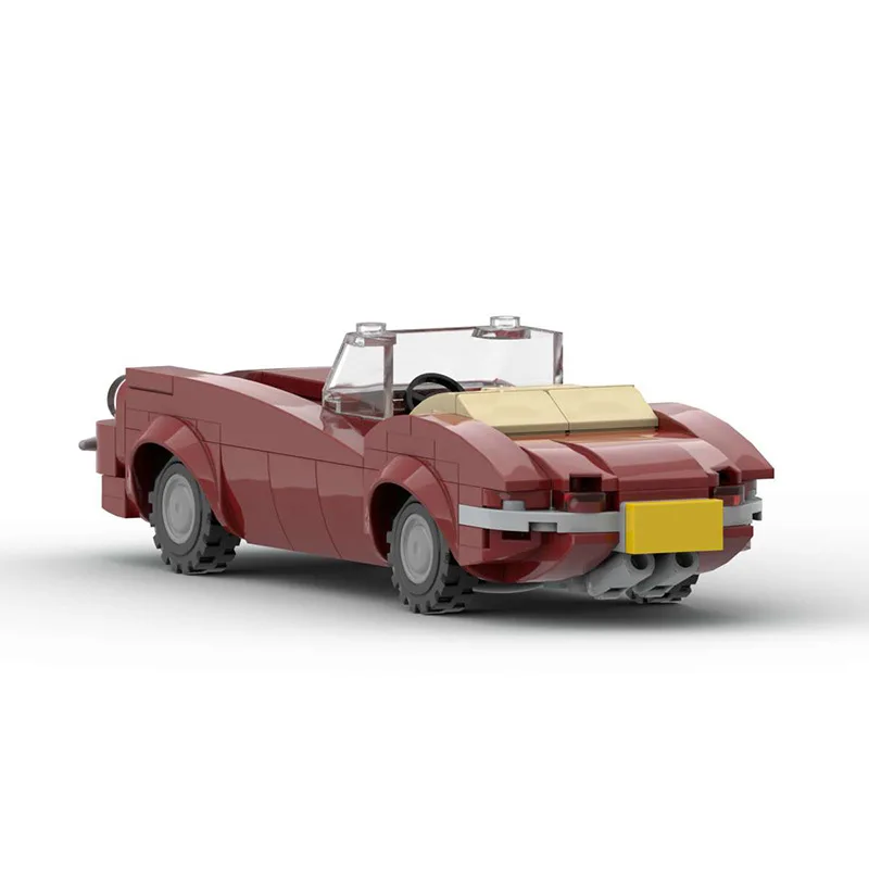 Bloco de construção super carro Jaguar E-Type Tijolos, modelo conversível retro, brinquedos de veículos, coleção clássica, presente para meninos