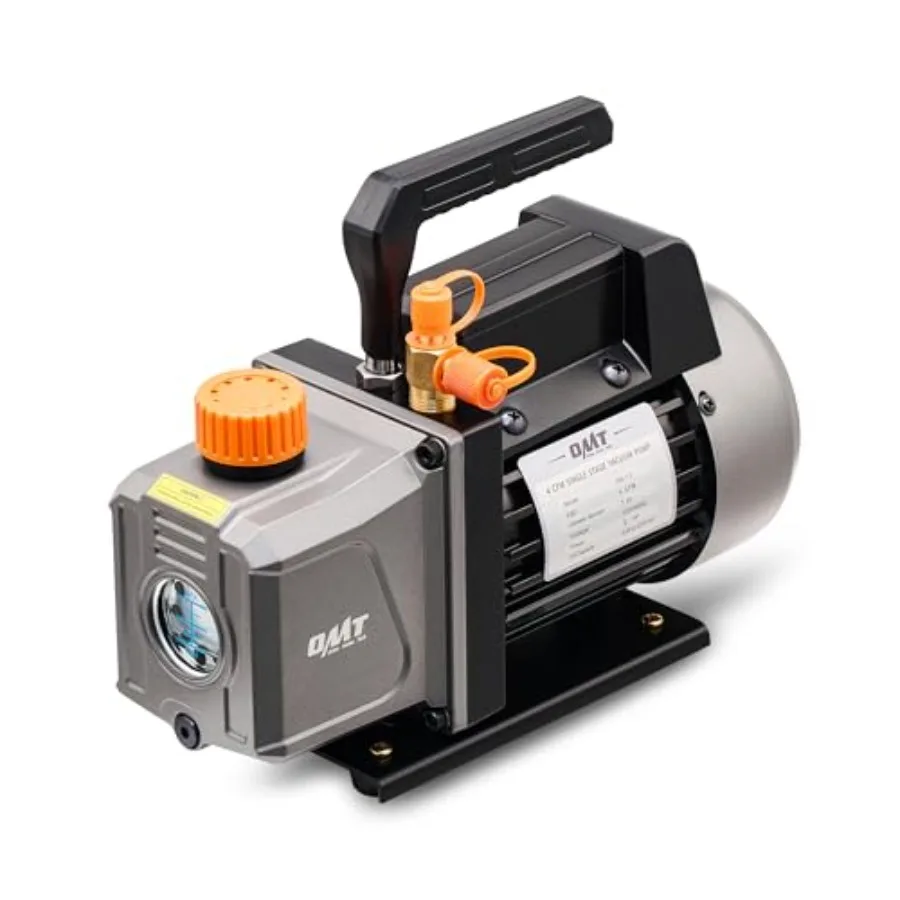 Vacuum Pump 4 cfm 1/3 hp HVAC Single Stage Vacuum Pump for R12 R22 R134a R410a R502 Auto AC Vacuum Pump Kit for Automotive Air