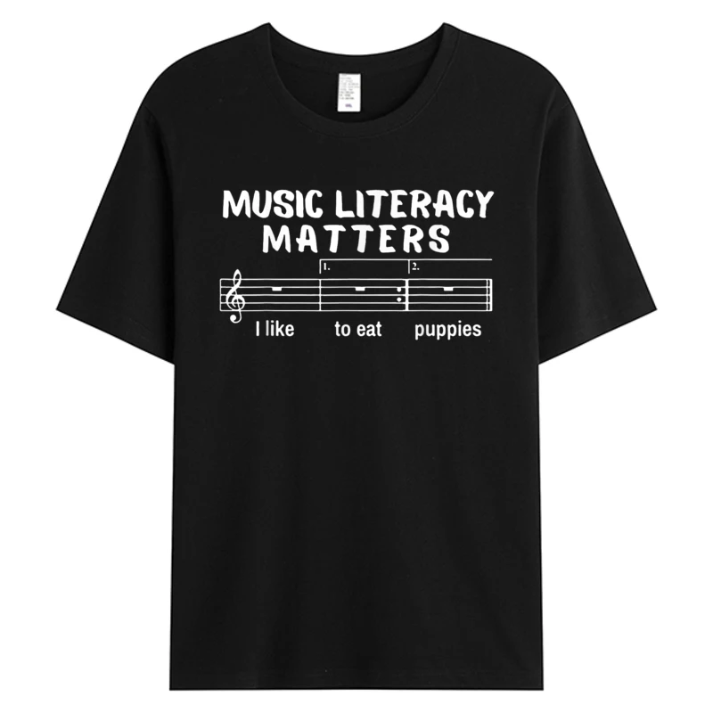 

Music Literacy Matters Men's Cotton Fabric Tshirts 3XL T-shirt Printing Tops & Tees 2025 Festival Discount Tshirt Male Clothes
