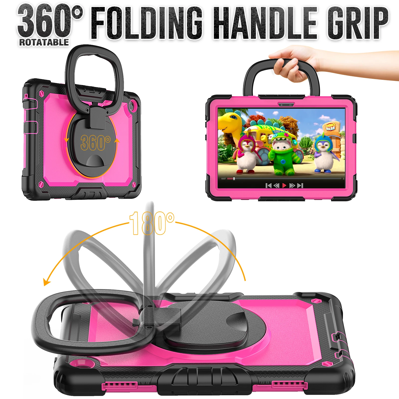 Handle Grip Case para Lenovo Tab, capa à prova de choque, TB-328XU, TB-328XU, 10.1 ", rotação de 360 graus, M10 Gen 3 3rd Gen, 2022