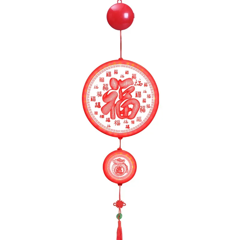 Chinese New Year Lantern LED Red Hanging Lanterns Good Luck Pendant Lantern Spring Festival Decoration Party Supplies