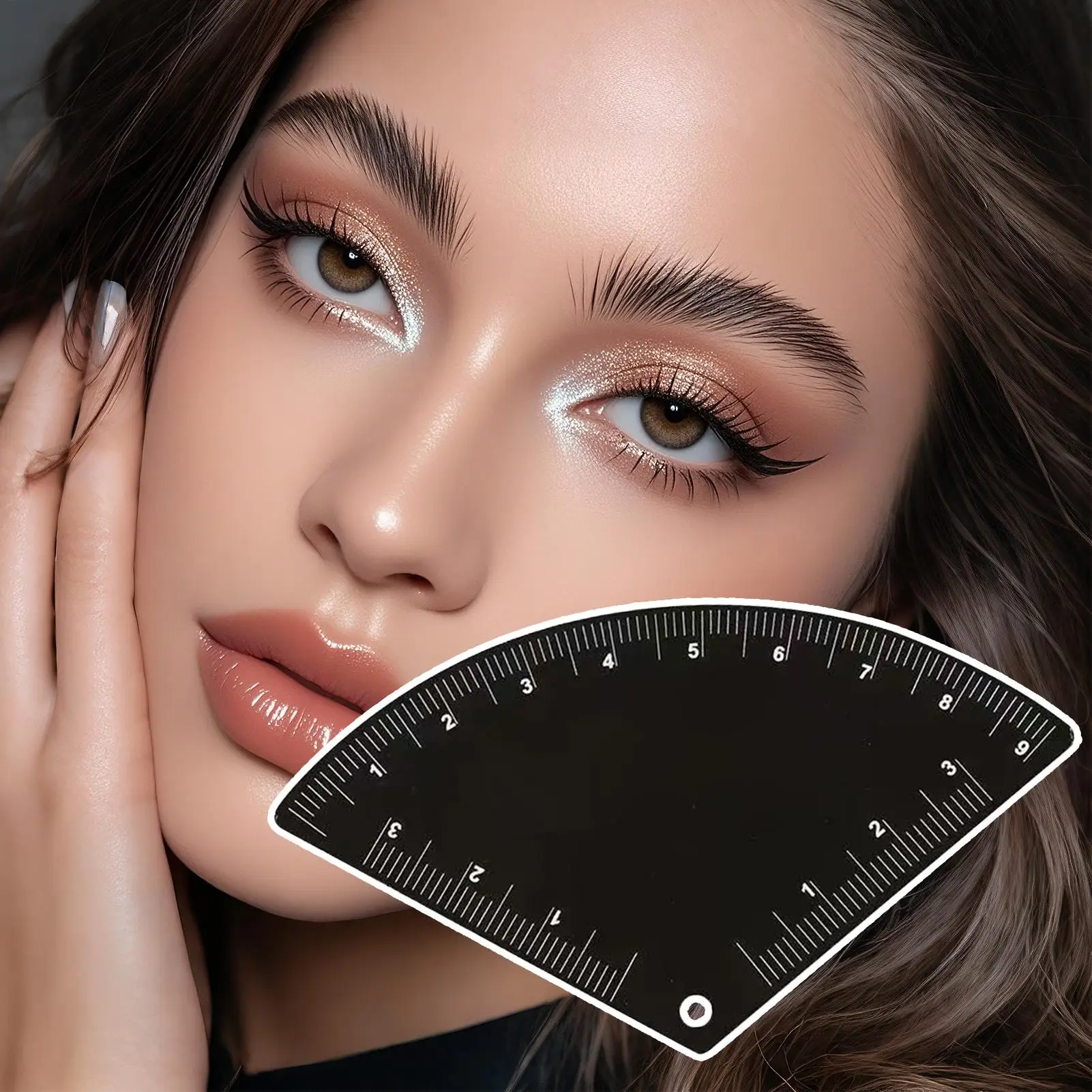 Wenkbrauwliniaal stencil metaal, professioneel wenkbrauwmapping tool voor make-upartiesten, draagbare schoonheidsbenodigdheden voor spa reizen naar huis