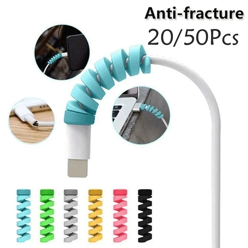 Ochraniacz kabla ładującego do telefonów Uchwyt na kabel Opaski do nawijania kabla Klips do myszy Ładowarka USB Organizator kabli do zarządzania przewodami