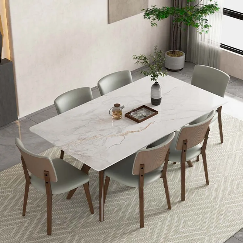 Rectangle Breakfast Dining Table Luxury Modern Portable Design Dining Table Chairs Wooden Mesa De Comedor Home Furniture