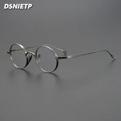 Vintage Pure Titanium Reading Glasses Men Round Photochromic Anti Blue Light Prescription Glasses Women Myopia Hyperopia Eyewear